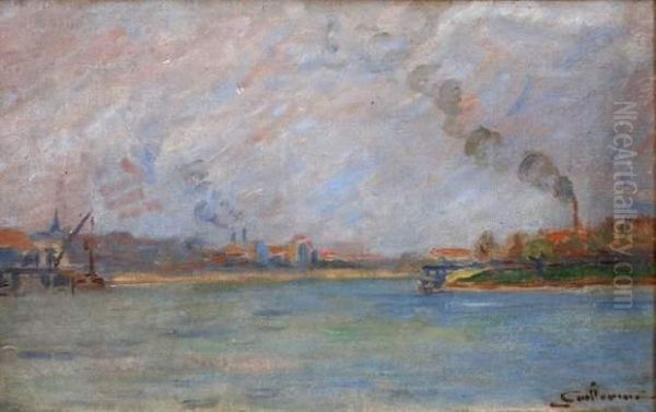 La Seine A Alforville Oil Painting by Armand Guillaumin