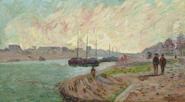 Berges De La Seine A Paris Oil Painting by Armand Guillaumin