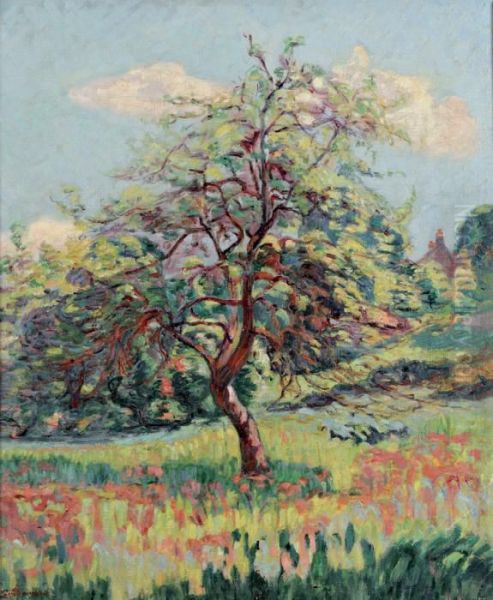 Verger En Fleurs A Miregaudon Oil Painting by Armand Guillaumin