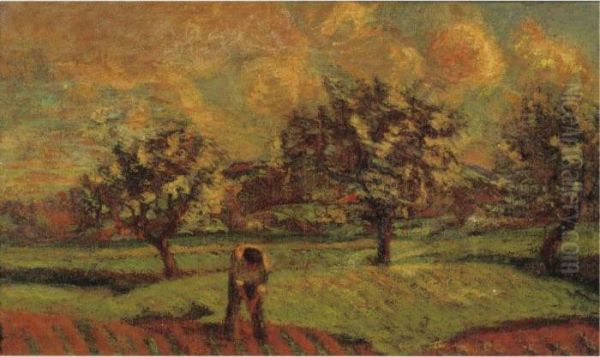 Paysage En Ile De France Oil Painting by Armand Guillaumin