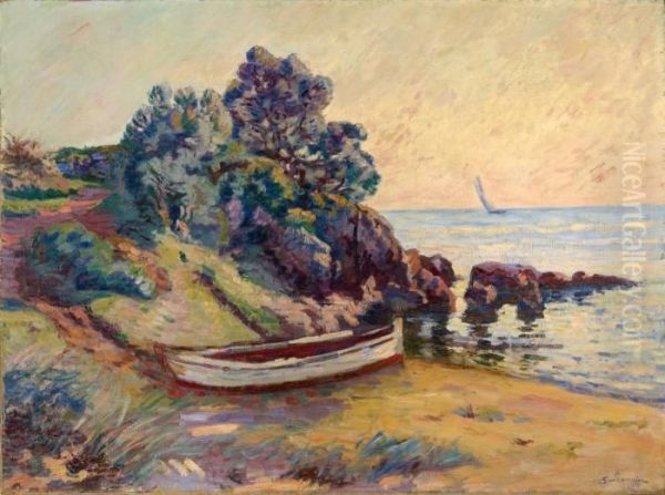 Barque A Agay Oil Painting by Armand Guillaumin