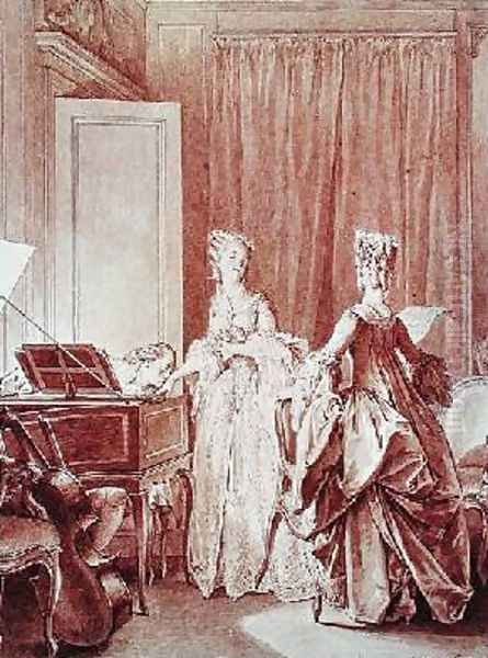 The Harpsichord Oil Painting by Jean-Michel Moreau