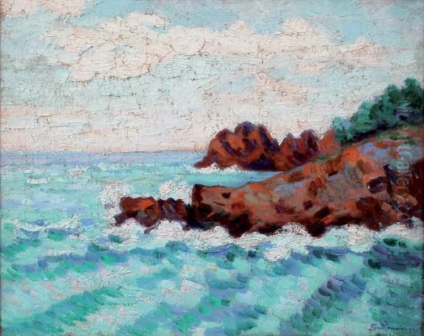 L'esterel (le Trayas-agay ) Oil Painting by Armand Guillaumin