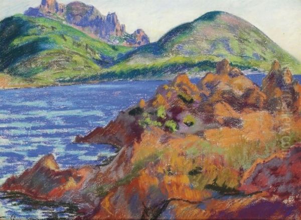 La Mer A Agay Oil Painting by Armand Guillaumin