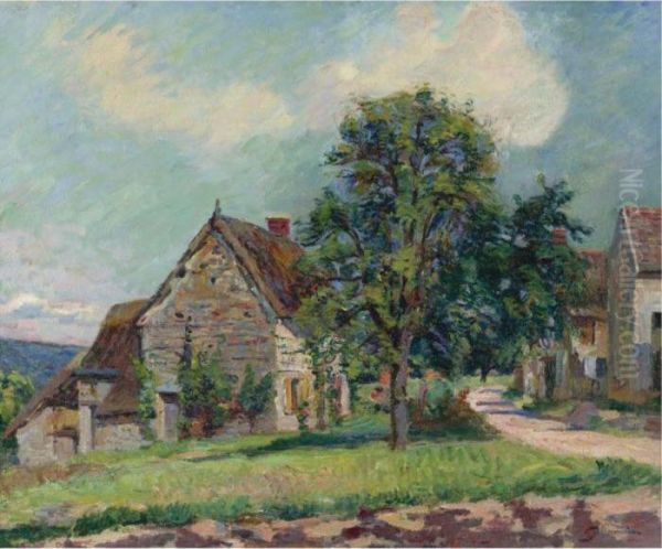 Village De Damiette Oil Painting by Armand Guillaumin