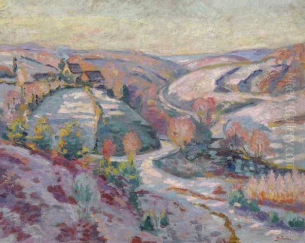 La Vallee Au Pont Charraud Oil Painting by Armand Guillaumin