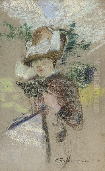 Jeune Fille Au Chapeau Oil Painting by Armand Guillaumin