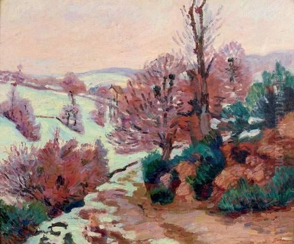 Paysage De Neige A Crozant Oil Painting by Armand Guillaumin