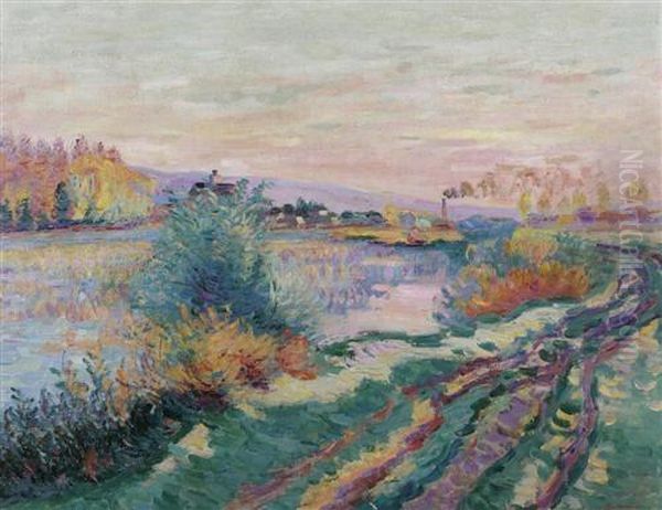 River Landscape. Oil Painting by Armand Guillaumin