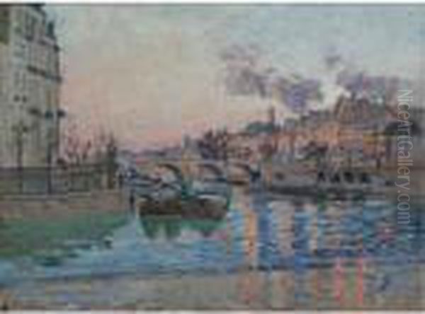 Paris, Le Pont Marie Oil Painting by Armand Guillaumin