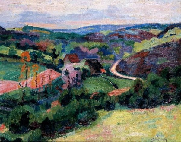 Paysage De Creuse A Charrault Oil Painting by Armand Guillaumin