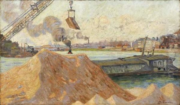 Confluent De La Seine Et De La Marne, Mars 1891, 3h. Oil Painting by Armand Guillaumin