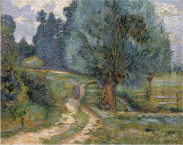 Promeneuses Sur Les Bords De L'orge Oil Painting by Armand Guillaumin