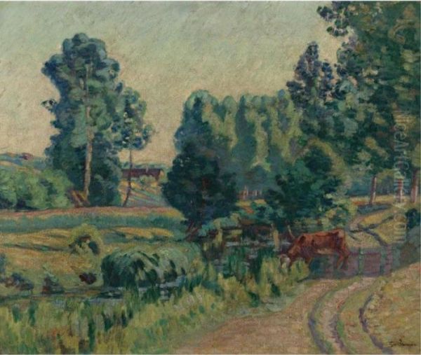 Environs De Saint-cheron Oil Painting by Armand Guillaumin