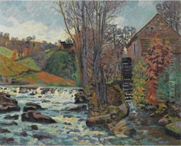 Ruines Du Chateau De Crozant Et Le Moulin Brigand Oil Painting by Armand Guillaumin