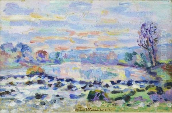 Barrage De Genetin, Crozant Oil Painting by Armand Guillaumin