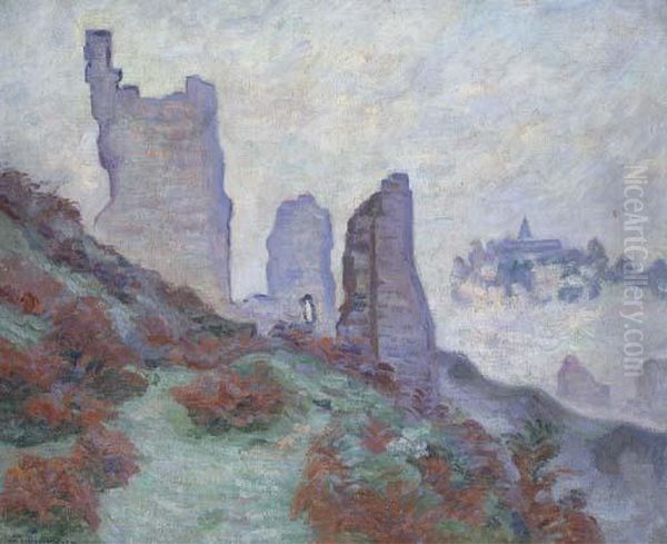 Les Ruines Du Chateau De Crozant Oil Painting by Armand Guillaumin