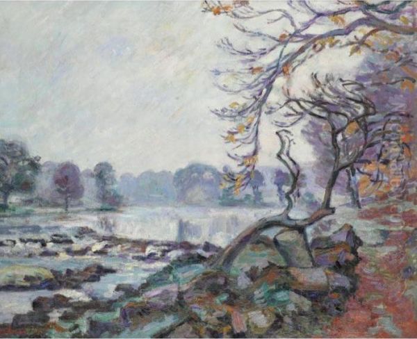 Barrage De Genetin, Crozant Oil Painting by Armand Guillaumin