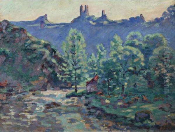 Le Moulin Brigand, Ruines Du Chateau De Crozant Oil Painting by Armand Guillaumin