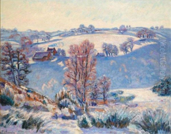 Gelee Blanche A Crozant Oil Painting by Armand Guillaumin