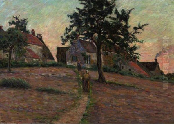 Chemin A Damiette, Soleil Couchant Oil Painting by Armand Guillaumin