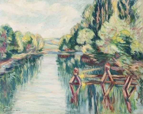 Sommerliche Flusspartie. Oil Painting by Armand Guillaumin