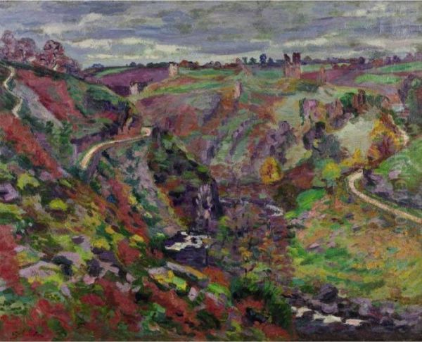 Les Ruines Du Chateau De Crozant Oil Painting by Armand Guillaumin