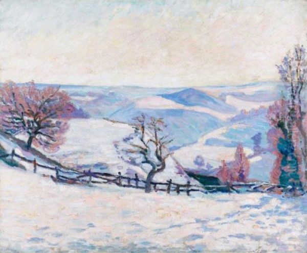 Gelee Blanche Au Puy Barriou Oil Painting by Armand Guillaumin