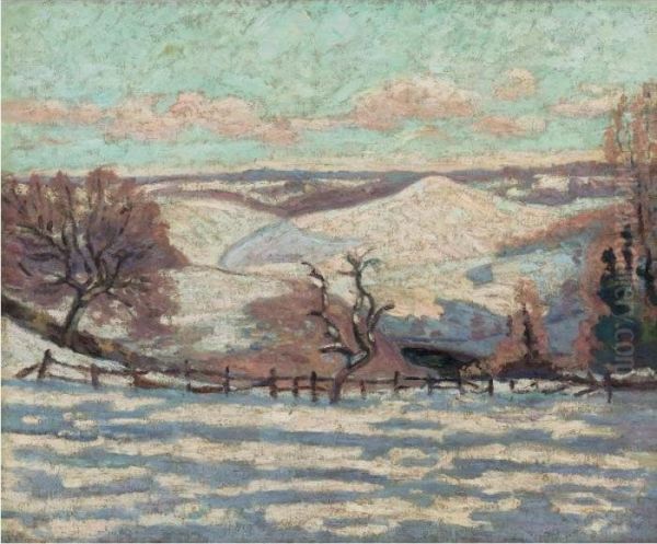 Gelee Blanche Au Puy Barriou, Crozant Oil Painting by Armand Guillaumin