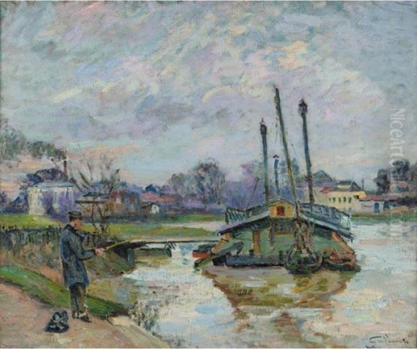 Lavoir A Charenton Oil Painting by Armand Guillaumin