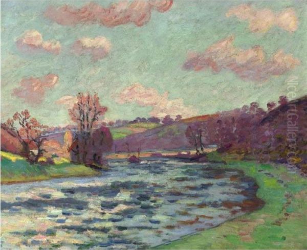 Bords De La Creuse (barrage De Genetin) Oil Painting by Armand Guillaumin