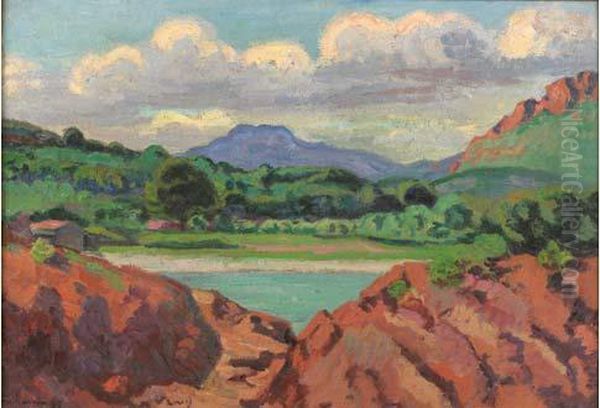 La Baie D'agay, Vers 1895 Oil Painting by Armand Guillaumin