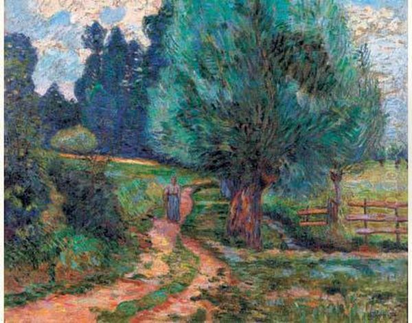 Promeneuse En Campagne Sur Les Bords De L'orge, Circa 1888 Oil Painting by Armand Guillaumin