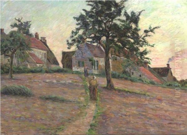 Chemin A Damiette, Soleil Couchant Oil Painting by Armand Guillaumin