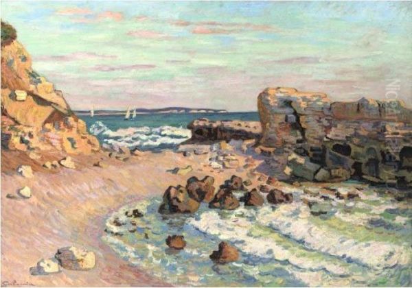 La Pierriere A Saint-palais, Maree Montante Oil Painting by Armand Guillaumin