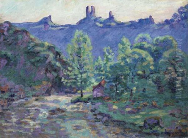 Le Moulin Brigand Et Les Ruin Du Chateau De Crozant Oil Painting by Armand Guillaumin