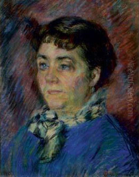 Buste De Madame Martinez, Vers 1881 Oil Painting by Armand Guillaumin