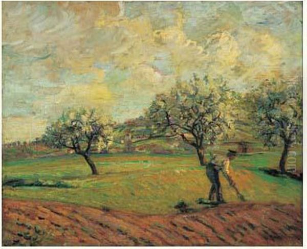 Laboureur Dans Un Paysage, Circa 1888 Oil Painting by Armand Guillaumin