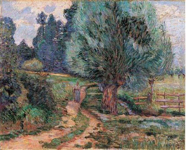 Promeneuses En Campagne Sur Les Bords De L'orge Oil Painting by Armand Guillaumin