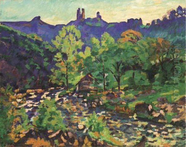 Les Ruines Du Chateau, Crozant Oil Painting by Armand Guillaumin