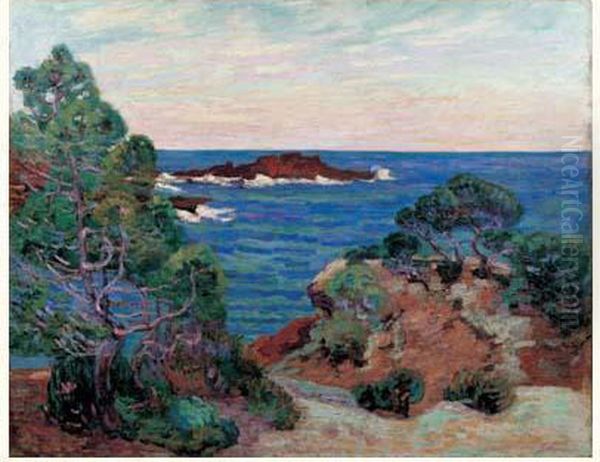 Le Rocher Rouge A Agay Vers 1900 Oil Painting by Armand Guillaumin