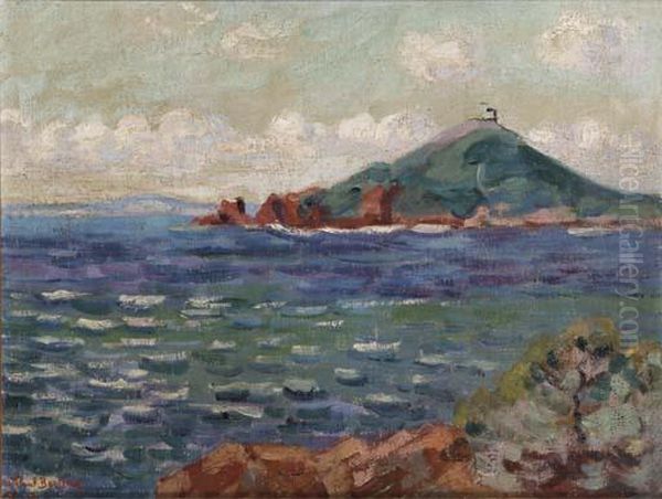 A Mediterranean Bay Oil Painting by Armand Guillaumin