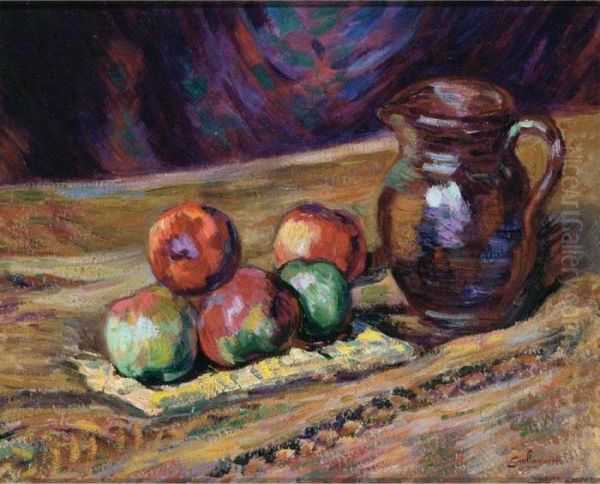 Nature Morte Et Pommes Oil Painting by Armand Guillaumin