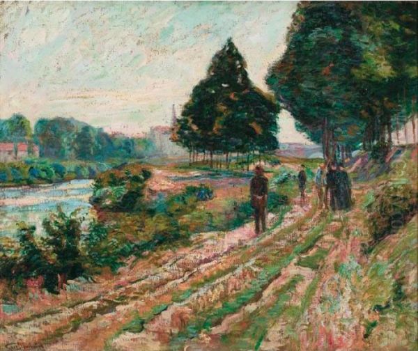 Chemin Au Bord De La Riviere Oil Painting by Armand Guillaumin