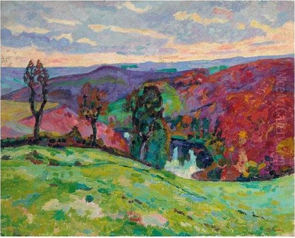 La Vallee De La Creuse Et Le Puy Barriou Oil Painting by Armand Guillaumin