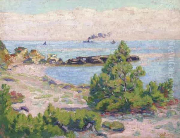 Saint Palais, Pointe De La Perriere Oil Painting by Armand Guillaumin