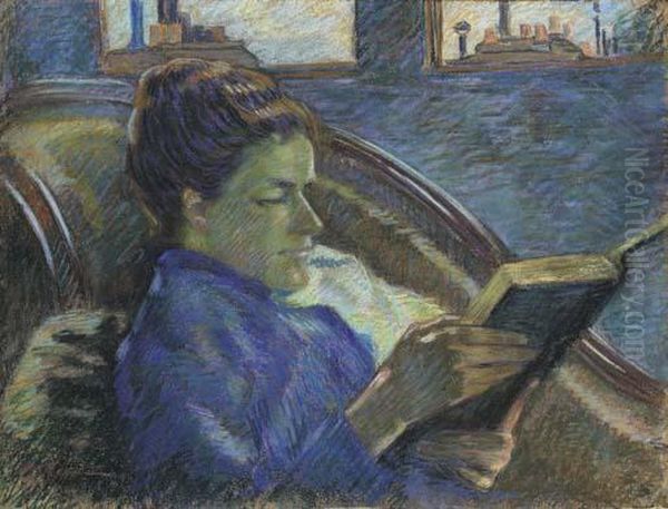 La Lecture De Mme Guillaumin Oil Painting by Armand Guillaumin