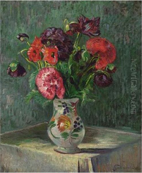 Nature Morte Au Vase De Fleurs Oil Painting by Armand Guillaumin