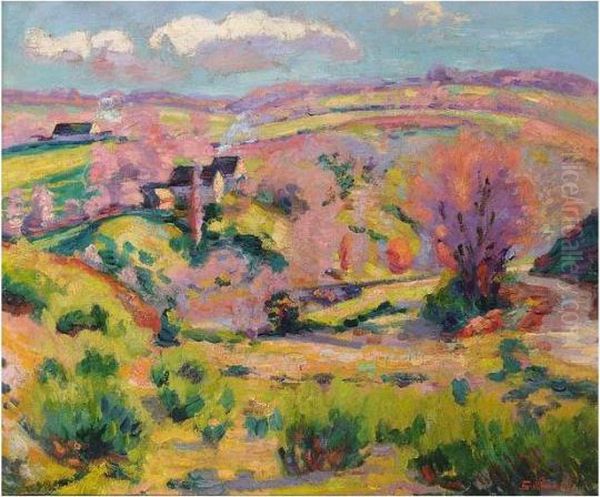 Paysage De La Creuse A Printemps Oil Painting by Armand Guillaumin