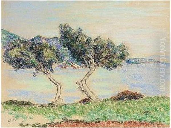 Paysage A Agay Oil Painting by Armand Guillaumin